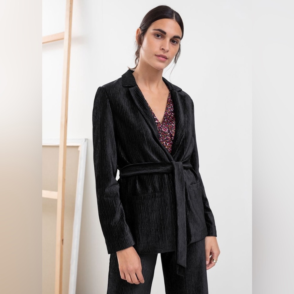 & Other Stories Tie Belt Velour Blazer SIZE 6